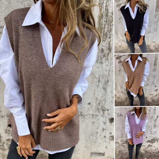 🔥LAST DAY SALE 60% OFF🔥Women's Casual V-Neck Knit Sweater Vest