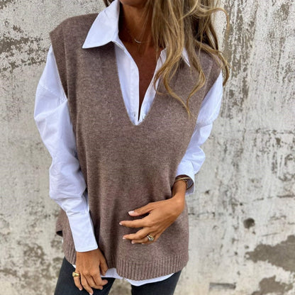 🔥LAST DAY SALE 60% OFF🔥Women's Casual V-Neck Knit Sweater Vest