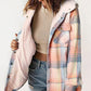 🔥Hot Sale 50% OFF⏰Women's Thickened Flannel Long Sleeve Plaid Jacket Coat with Hood