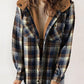 🔥Hot Sale 50% OFF⏰Women's Thickened Flannel Long Sleeve Plaid Jacket Coat with Hood