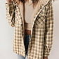 🔥Hot Sale 50% OFF⏰Women's Thickened Flannel Long Sleeve Plaid Jacket Coat with Hood