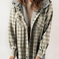 🔥Hot Sale 50% OFF⏰Women's Thickened Flannel Long Sleeve Plaid Jacket Coat with Hood