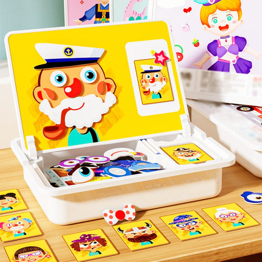 🎁Last Day 49% OFF😍Magnetic Puzzles Face Dress Up Travel Game Double Side Preschool Educational Learning Toy for Kids