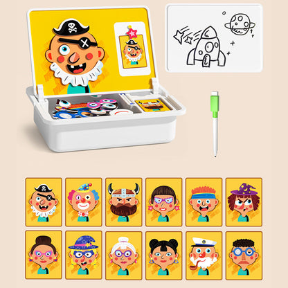 🎁Last Day 49% OFF😍Magnetic Puzzles Face Dress Up Travel Game Double Side Preschool Educational Learning Toy for Kids
