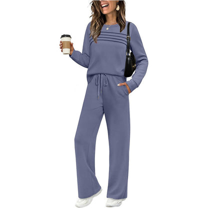 🎁2026 New Arrivals 60% OFF💥Women's Crew Neck Top & Drawstring Pants Set
