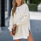 🔥2025 HOT SALE🔥Long Sleeve Pullover Zipper Slit Casual Sweatshirt Dress