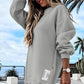 🔥2025 HOT SALE🔥Long Sleeve Pullover Zipper Slit Casual Sweatshirt Dress