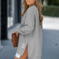 🔥2025 HOT SALE🔥Long Sleeve Pullover Zipper Slit Casual Sweatshirt Dress