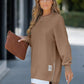 🔥2025 HOT SALE🔥Long Sleeve Pullover Zipper Slit Casual Sweatshirt Dress