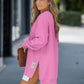 🔥2025 HOT SALE🔥Long Sleeve Pullover Zipper Slit Casual Sweatshirt Dress
