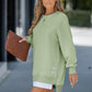 🔥2025 HOT SALE🔥Long Sleeve Pullover Zipper Slit Casual Sweatshirt Dress