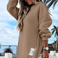🔥2025 HOT SALE🔥Long Sleeve Pullover Zipper Slit Casual Sweatshirt Dress