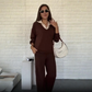 💫 Flash Sale: Save 60% Now🍂 Women's Long Sleeve Lapel Top & Pants Set – Perfect for Both Work and Leisure