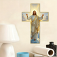 ✝️  ✨ Retro Jesus Christ Wall Cross Decor - Vintage Wooden Design with Faith Symbolism for Spiritual Home Accent 🌟🕊️