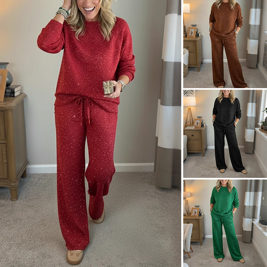 ⏳Time-Limited Special⏰Women's Glitter Pullover Sweater & Pants 2-Piece Set✨