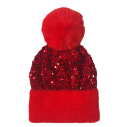 🎁Year-End Sale 70% OFF⚡50K+ SOLD!✨Winter Sparkly Sequin Pom Beanie
