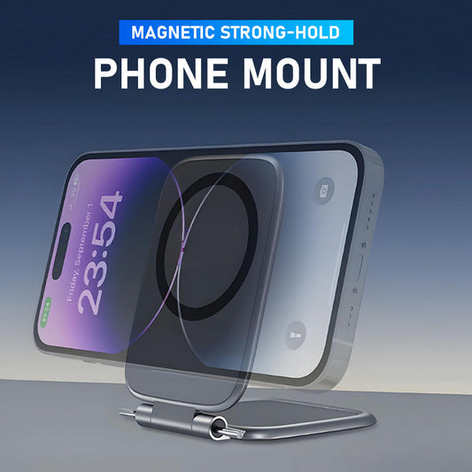🔥2026 Upgrade-📱Ultra-Thin Magnetic Strong-Hold Phone Holder |With Magnetic Ring & 3M Metal Base – Works With Phone Case + 270° Flexibility For Car Navigation!🚀