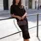 Elegant Bow-Detail Top & Sequin Skirt Set