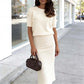 Elegant Bow-Detail Top & Sequin Skirt Set