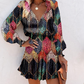 🎁2026 New Arrivals 50% OFF🌸 Women's V-Neck Long Sleeve Ruffle Hem Mini Dress