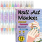 🥳2026 HOT SALE £9.99!!💞50K+ SOLD!✨💅🖌️Dual‑Tip Nail Art Pens