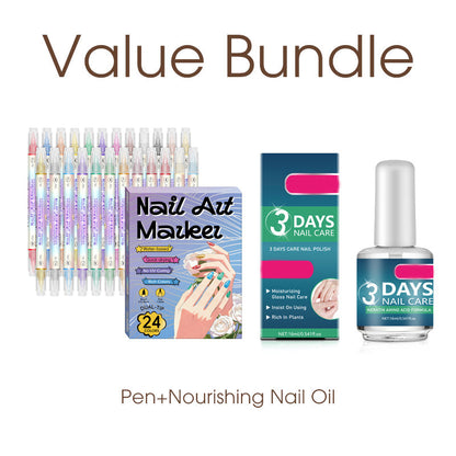 🥳2026 HOT SALE £9.99!!💞50K+ SOLD!✨💅🖌️Dual‑Tip Nail Art Pens