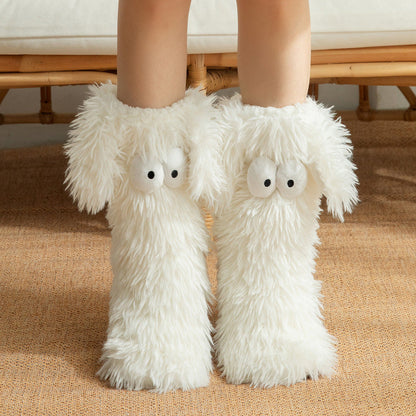 🏆🔥LAST DAY BUY 1 GET 1 FREE⚡50K+ SOLD💕Women's Plush Slippers Socks Floor Socks Winter Home Indoor Thickened Fleece-Lined Anti-Slip Adult Women's Plush Snow Socks Shoe Covers