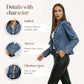 ⏳Limited-time 70% off⏰Women's Ruffle Trim Open-Front Denim Jacket🧥