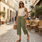 👖60% OFF NOW!🌿Ribbed Wide-Leg Capri Pants – Elastic Waist, Comfortable Fit & Perfect for Daily Wear ✨