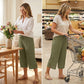 👖60% OFF NOW!🌿Ribbed Wide-Leg Capri Pants – Elastic Waist, Comfortable Fit & Perfect for Daily Wear ✨