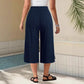 👖60% OFF NOW!🌿Ribbed Wide-Leg Capri Pants – Elastic Waist, Comfortable Fit & Perfect for Daily Wear ✨