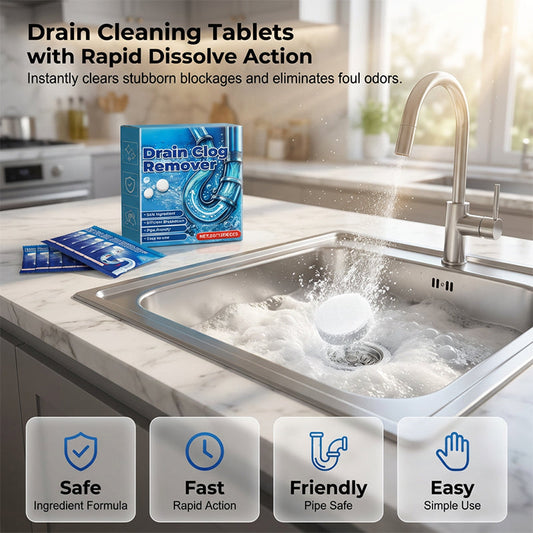 🧼 Buy 2, get 3 free! ⏰ Effervescent tablets for clearing drain clogs – reliably dissolve hair, grease, and dirt – work quickly and gently – for the kitchen, bathroom, and sink
