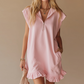 🌸HOT SALE 49% OFF🌸Women's Sleeveless Half-Zip Ruffle Hem Dress