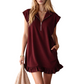 🌸HOT SALE 49% OFF🌸Women's Sleeveless Half-Zip Ruffle Hem Dress