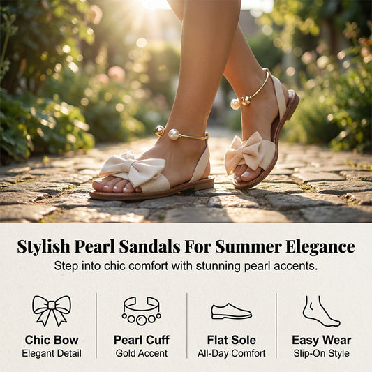 ⏳Summer Hot Sale 50% OFF!!⚡50K+ SOLD!👡Stylish Pearl Ankle Strap Sandals 💐