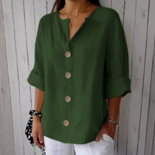 🔥New Hot Selling-60% Off!!🌿Women's Loose Fashion Button Top