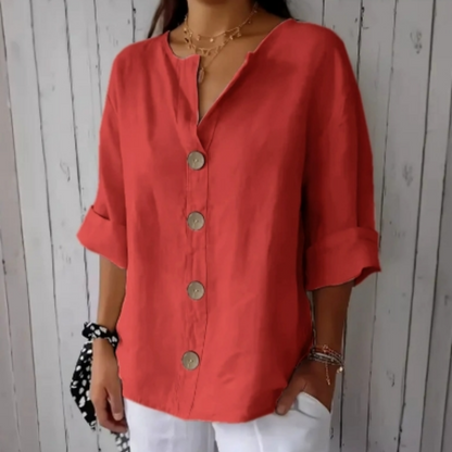 🔥New Hot Selling-60% Off!!🌿Women's Loose Fashion Button Top