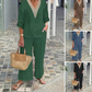 🔥LIMITED TIME 70% OFF!⏰Women's V-Neck Top & Wide-Leg Pants