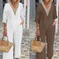 🔥LIMITED TIME 70% OFF!⏰Women's V-Neck Top & Wide-Leg Pants