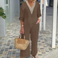 🔥LIMITED TIME 70% OFF!⏰Women's V-Neck Top & Wide-Leg Pants