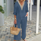 🔥LIMITED TIME 70% OFF!⏰Women's V-Neck Top & Wide-Leg Pants