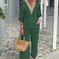 🔥LIMITED TIME 70% OFF!⏰Women's V-Neck Top & Wide-Leg Pants