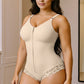Dual-Zip Tummy Control Shapewear Bodysuit with Anti-Slip Lace