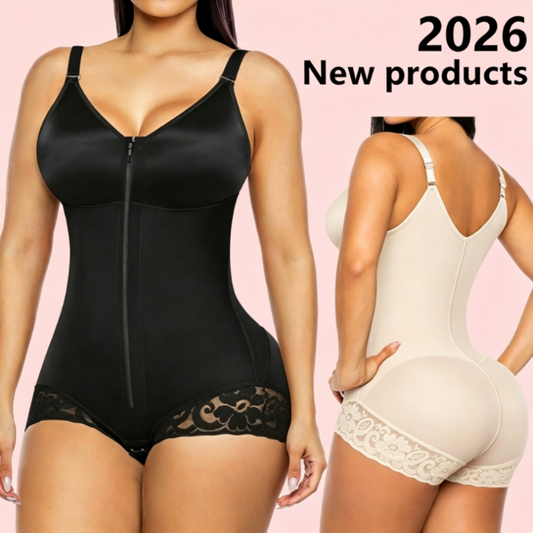 🌸 52% OFF NOW! 🌸Dual-Zip Tummy Control Shapewear Bodysuit with Anti-Slip Lace