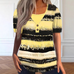 🌺Summer Hot Sale 60% OFF💐Women's Plus Size Loose Faux Two-Piece Striped Henley Top