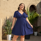 💗SUMMER HOT SALE 50% OFF⚡50K+ SOLD!!👗Elegant V-Neck Twist Front Dress with Pockets – Flattering ruched waist, breathable & flowy – perfect for work, weddings or date nights – chic and functional 💃