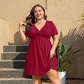 💗SUMMER HOT SALE 50% OFF⚡50K+ SOLD!!👗Elegant V-Neck Twist Front Dress with Pockets – Flattering ruched waist, breathable & flowy – perfect for work, weddings or date nights – chic and functional 💃