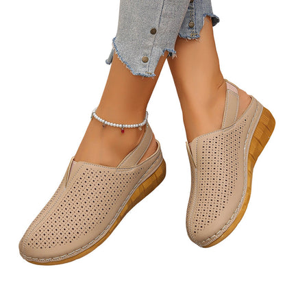 🎉Summer Explosion🏖️ 60% OFF! 👡 Women's Casual Perforated Wedge Slingback Sandals