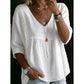 🔥Summer Hot Sales - 65% OFF👚Women's Casual V-Neck Lace Trim Top