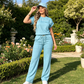 ⏰🔥LIMITED TIME 70% OFF!🔥Women's Casual Short Sleeve Top & Wide Leg Pants Set